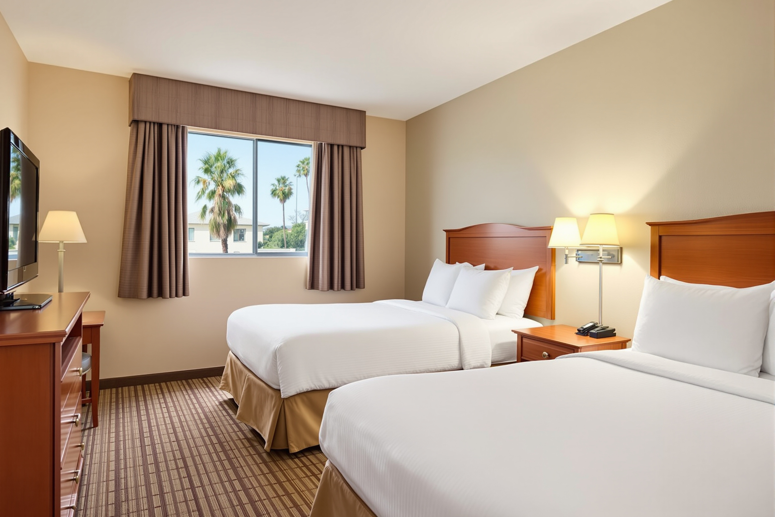 Double room with two plush double beds, the race crew favorite