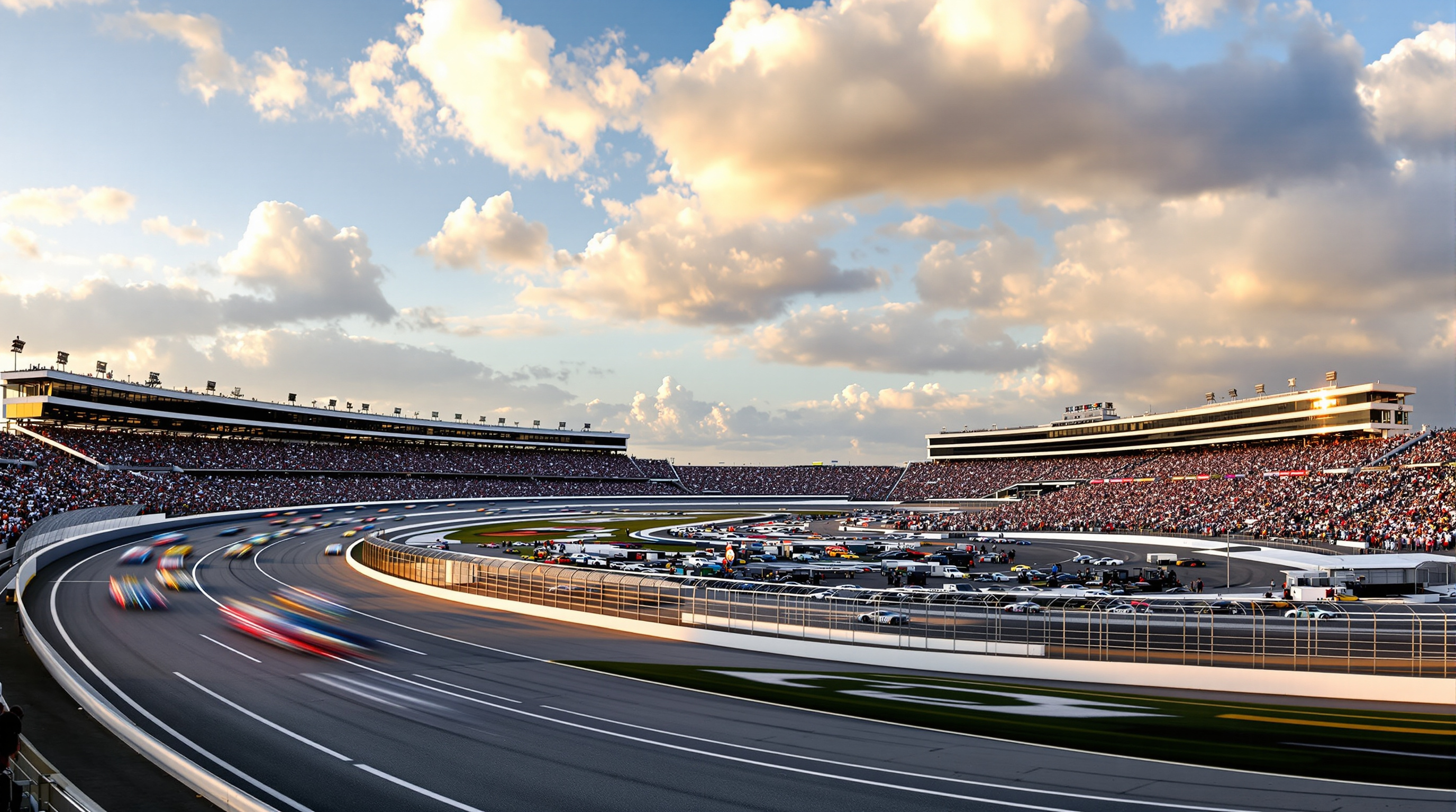 Race day at the superspeedway grandstands